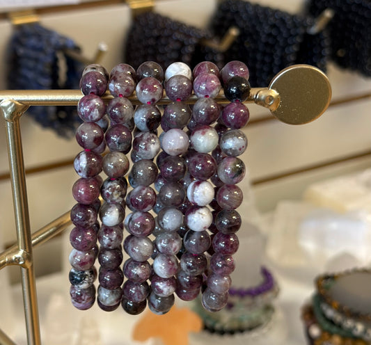 Plum Blossom Tourmaline Gemstone Bracelet