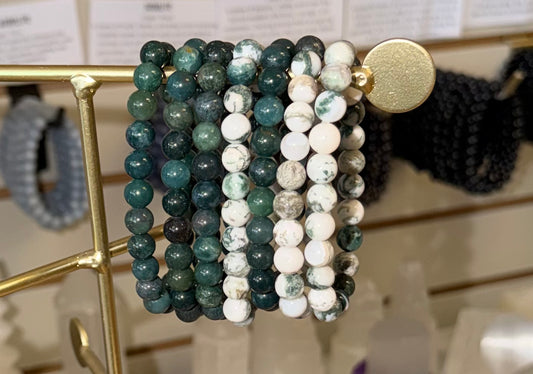 Moss Agate Gemstone Bracelet